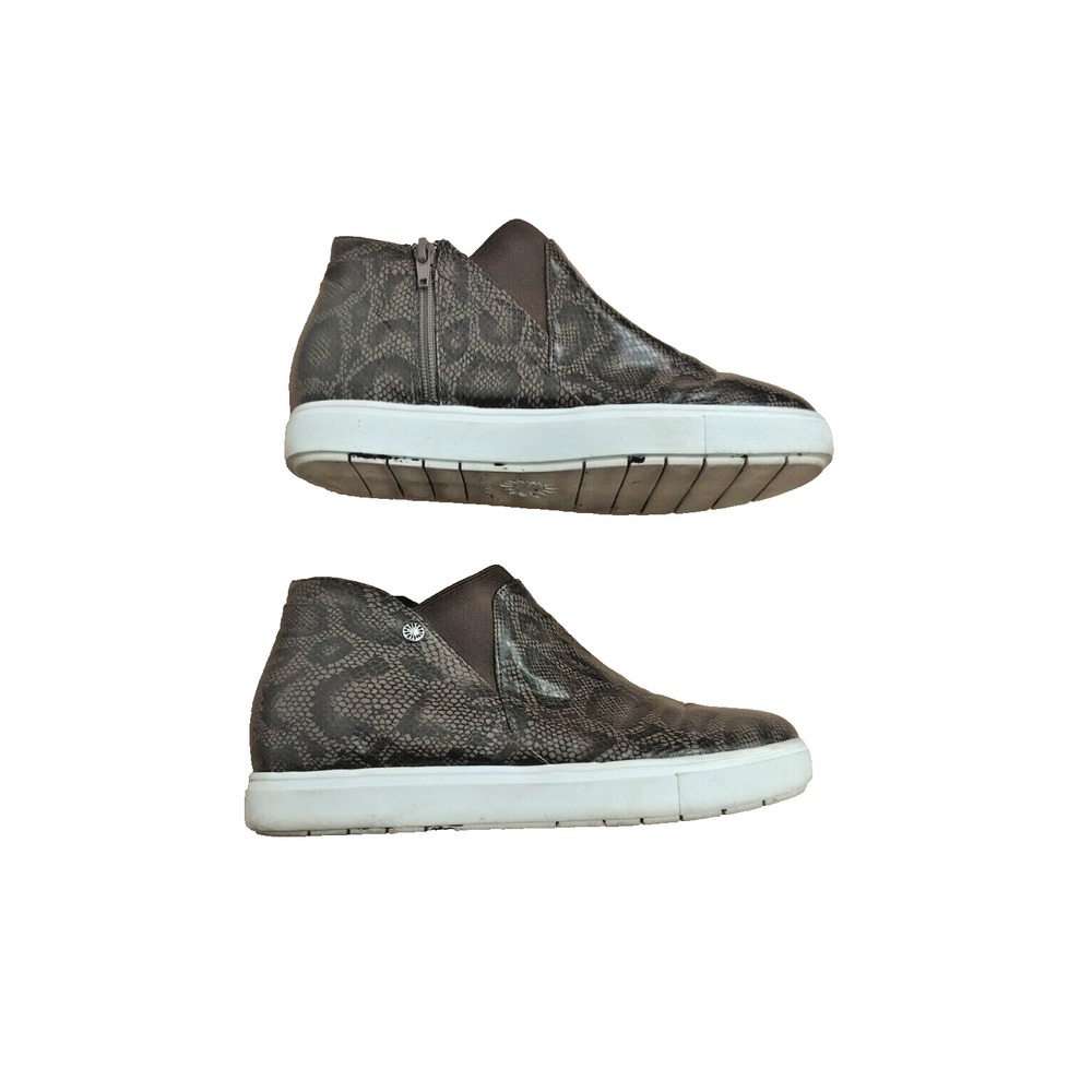 Yellow Box Maxson Sneaker Hidden Wedge Snake Reptile Print Womens Size 8.5 Brown